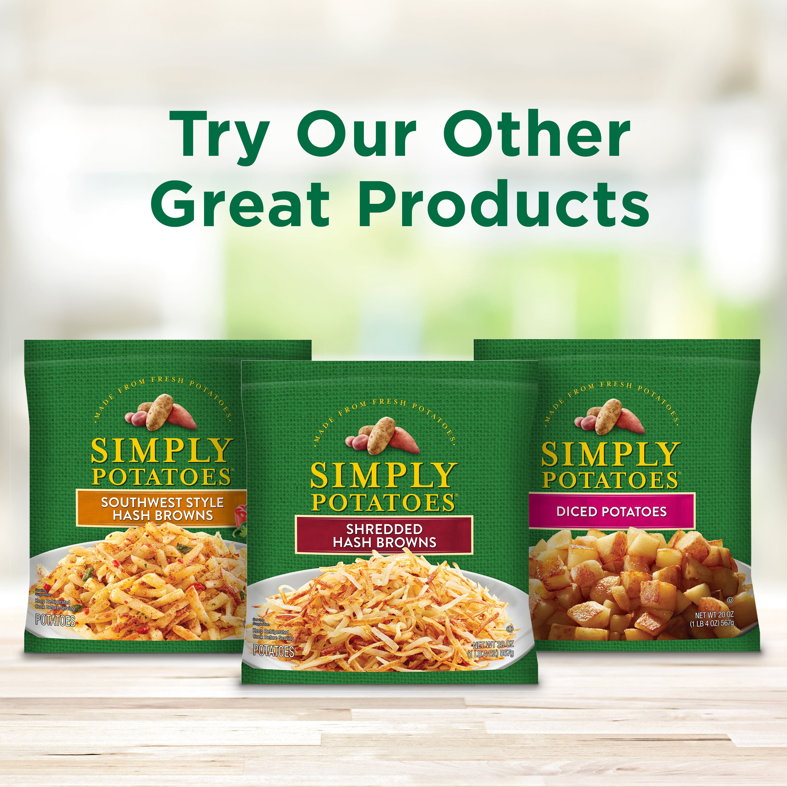 Simply Potatoes Shredded Hash Browns, 20 oz Bag (Refrigerated)