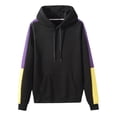 thumbnail image 2 of WREESH Men Raglan Long Sleeve Hooded Sweatshirt Casual Color Block Drawstring Pullover Hoodie, 2 of 4