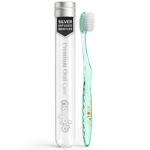Cepillo de dientes manual Nano-b Silver, cerdas suaves/medias