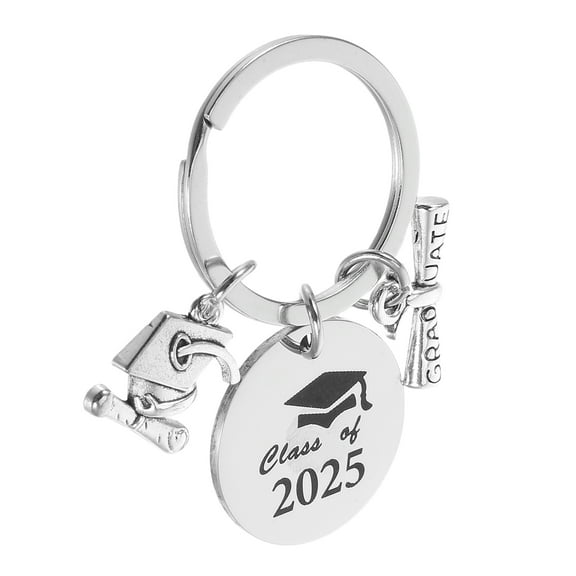 SOPOTUTU Graduate Stainless Steel Key Chain Bulk Silver Graduation Keychain 1Pcs 2.2x1.2x0.08in
