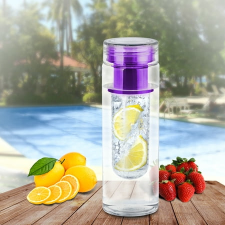 Purple Bpa Free Clear Tea Tumbler Water Bottle fruit Infuser Travel Mug (Best Travel Tea Tumbler)
