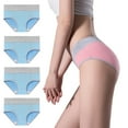 thumbnail image 2 of Diufon 4 Pack Underwear for Women Cotton Seamless High Waist Full Coverage Hipster Panties Soft Breathable Briefs, 2 of 3