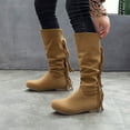 thumbnail image 6 of Summer Saving Clearance AXXD Low-Heeled Mid-Calf Boots,Walking Shoes womens Winter Boots Christmas For Teacher Fall Autumn Booties Knee-High Boots For Reduced Price, 6 of 9