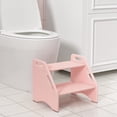 thumbnail image 3 of Jouetondream Two Step Stools, Bamboo Step Stool for kids, Non-Slip Toddler Stool with Handles for Bathroom, Bedside, kitchen, Living room, Pink, 3 of 8