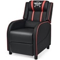 thumbnail image 2 of Patiojoy Fauteuil Inclinable de Jeu en Cuir PU Fauteuil de Massage Simple Sofa Lounge avec Coussin Lombaire Rouge, 2 of 10