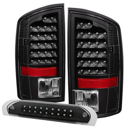 - Xtune Dodge Ram 02-06 1500 LED Tail Light w/ LED 3rd Brake Lamps- Black ALT-JH-DR02-LED-SET-BK