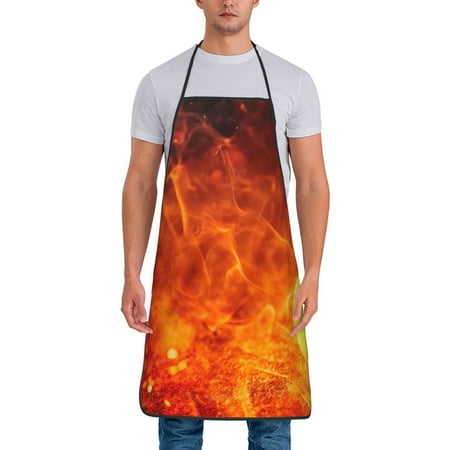 

Gaeub Tennis Ball In Fire Print Apron for Men and Women Waterproof Apron for Cooking Dishwashing Lab Butcher Dog Grooming