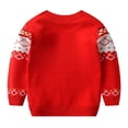 thumbnail image 3 of URMAGIC Toddler Christmas Holiday Sweater Long Sleeve Plaid Sweatshirt Boy Girl Crewneck Pullover Knitwear Clothes, 3 of 9