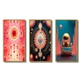 thumbnail image 2 of Designart "Awakening of Consciousness Visionary Geometry IV" Modern Geometric Framed Wall Art Set Of 3 - Pink Abstract Frame Canvas Set For Living Room Decor, 2 of 7