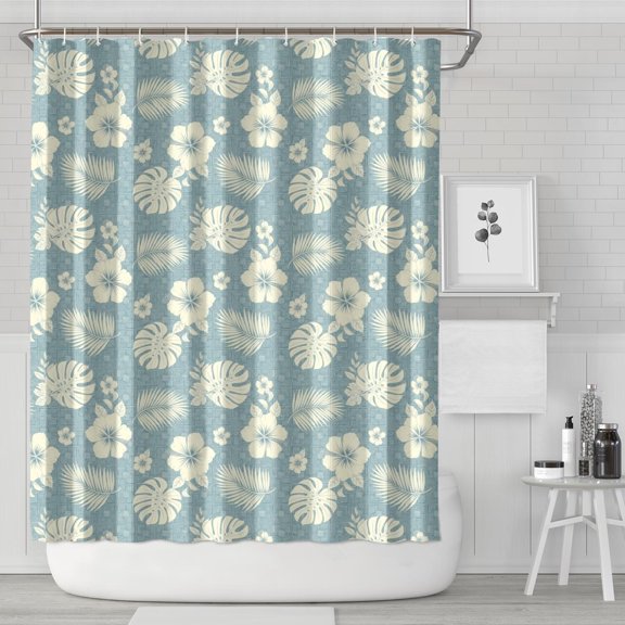 Pioneer Flower Floral Print Pattern Shower Curtain 84”x72", Bathroom Decorative Shower Curtain Set with 12 Hooks, Waterproof Washable