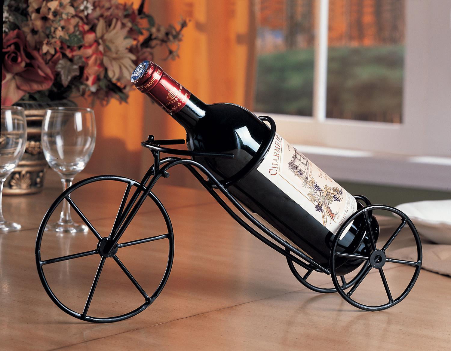 Alessi 1Pc Creative Bike Shaped Red Wine Rack Metal Household Rack Wine Display Rack 