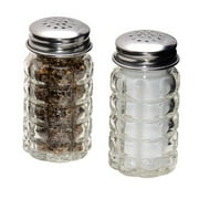 Retro Style Salt and Pepper Shakers with Stainless Tops (2)