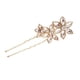 thumbnail image 4 of 2 Pedazos Pinza de Cabello Pasador Forma U de Flores con Pedrería Artificial Elegante, 4 of 9