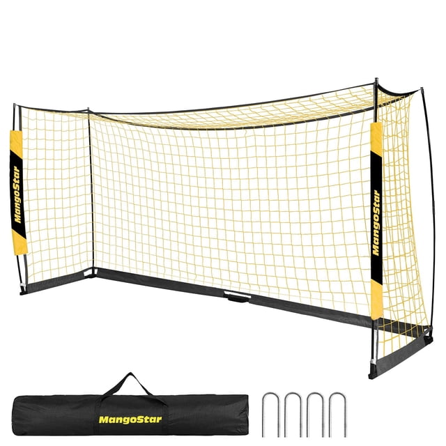 Portería de fútbol MangoStar de 12 x 6 pies con bolsa de transporte para entrenamiento