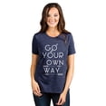 thumbnail image 2 of Go Your Own Way Women's Fashion Relaxed T-Shirt Tee Heather Navy Medium, 2 of 3