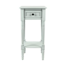 Decor Therapy Accent Table with Storage, Traditional Style, Sturdy Narrow End Table, Ice Blue (28" x 14" x 14")