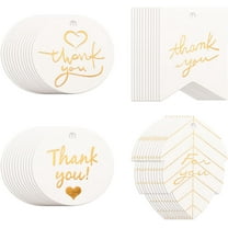 Thank You Gift Tag, 160 Pcs White High-end Paper Hang Tags with String Mixed Styles Personalized Favor Tags for Wedding,Baby Shower Birthday