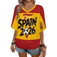 thumbnail image 3 of Soccer Cup 2026 Jersey SPAIN Soccer for Women with Colombia Flag Color Block and V Neck Short Sleeves Featuring Breathable Fabric for Game Day Parties Summer Festivals Black L, 3 of 6