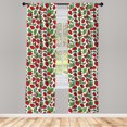 thumbnail image 4 of Ambesonne Fruit Window Curtains, Juicy Strawberries Leaves, Each 28" W x 84" L, Fern Green and Red, 4 of 4