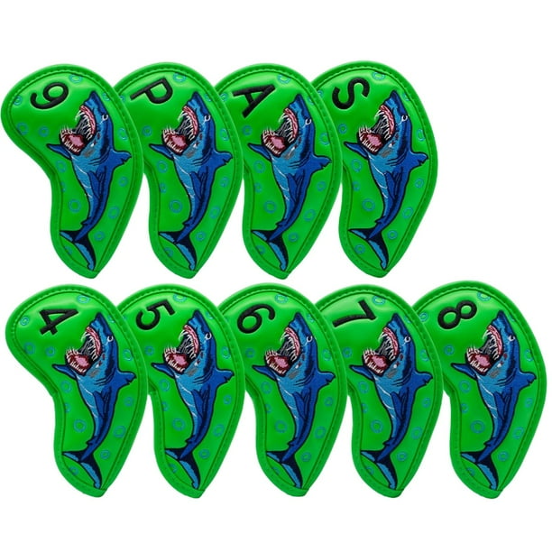 para golf para hierros de material cuero 9 piezas, de tiburón de hierro para golf suaves para hombres, mujeres y niños al Verde