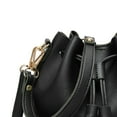 thumbnail image 3 of Bolso de hombro Colcomx Tipo cubo hobo con cordón de cuero Negro, 3 of 3