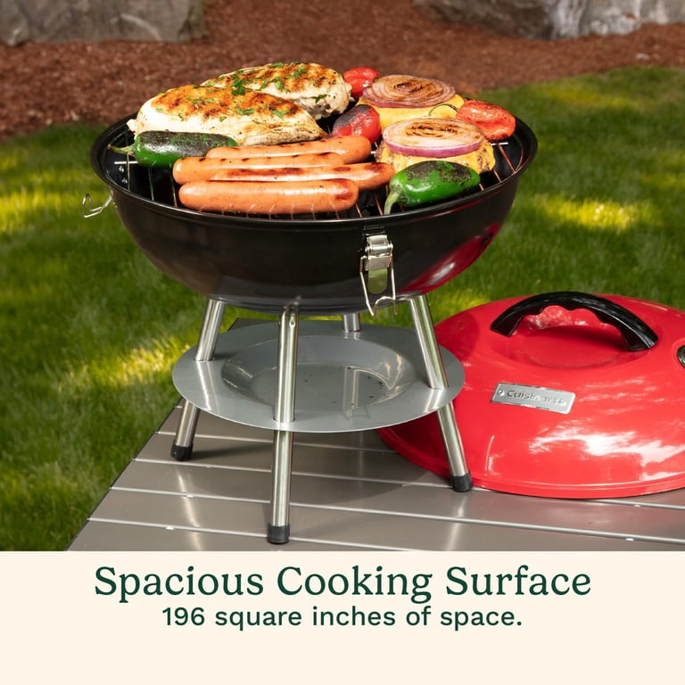 Cuisinart 14 Inch Charcoal Tabletop Kettle Grill, Portable