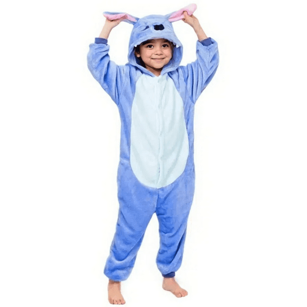 Conjunto de pijama de invierno con el personaje de dibujos animados de Lilo Stitch para niños, cálido y acogedor disfraz de Spiderman de peluche, ropa de dormir para regalo de cumpleaños