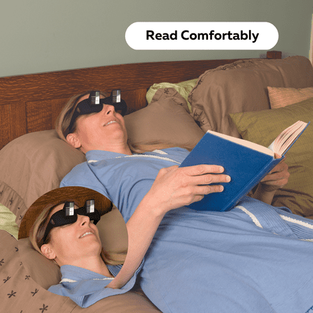 Evelots Bed Prism Glasses for Reading, Gaming or Watch TV While Lying Down Set of 2 90 Degree Pinhole Spectacles-Lazy Readers Mirror Periscope High Definition-Clear & Bright Image-Unisex