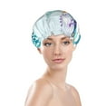 thumbnail image 3 of Balery Let'S Go Travel Around The World Shower Caps, Double Layer Waterproof Shower Cap, Double Layers Reusable Shower Cap With Soft Comfortable For Long Thick Hair Soft Bath Shower Hair Caps, 3 of 9