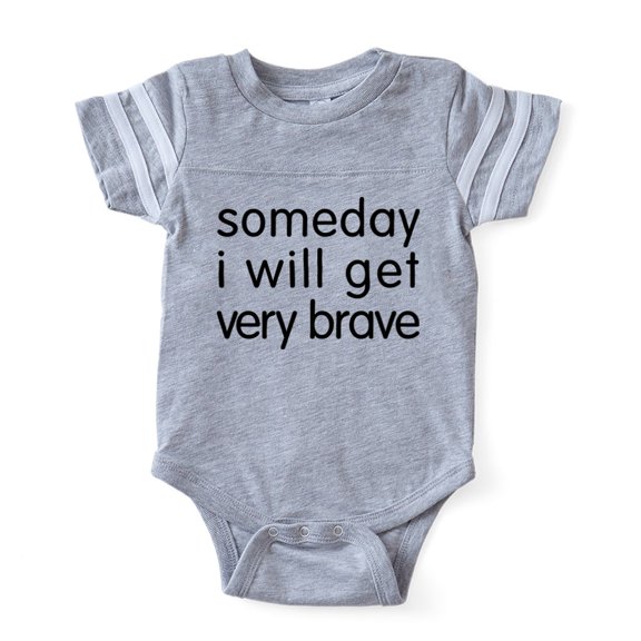 CafePress - Someday Brave - Cute Infant Baby Football Bodysuit