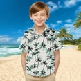 thumbnail image 2 of Toddler Kids Boys Girl Fashion Hawaiian Style Shirt Print Short Sleeves Casual Uniform Shirt With Pocket, 2 of 8