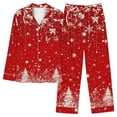 thumbnail image 2 of HOMBOM Pajamas Sets for Women Two Piece Comfy Long Sleeve Tops and Long Pants Xmas Daily Adults Outfits, 2 of 5