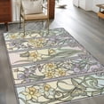 thumbnail image 2 of 4'x6' Area Rugs, Butterflies Flowers Indoor Outdoor Area Rug for Living Room Bedroom, Vintage Geometric Colorful Glass Floral Washable Bathroom Rugs Kitchen Floor Carpet Mats Home Decor Aesthetic, 2 of 8