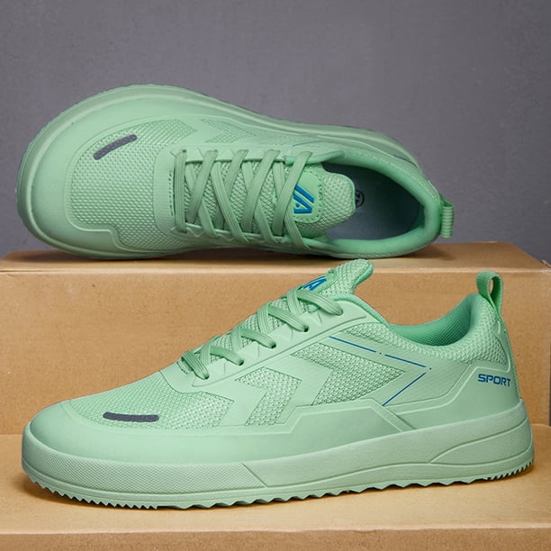 Zapatos caminando para hombres con la caja de punta ancha de las zapatillas descalzos informales (41) verde