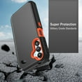 thumbnail image 3 of Hotpom Samsung Galaxy A15 5G Heavy Duty Shockproof Dustproof Phone Case with Black Belt Clip, Black and Orange, 3 of 5