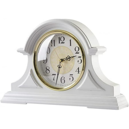 Mantel Clock, Wooden Silent Mantle Clock Home Vintage Battery Operated Mantel Clocks for Living ...