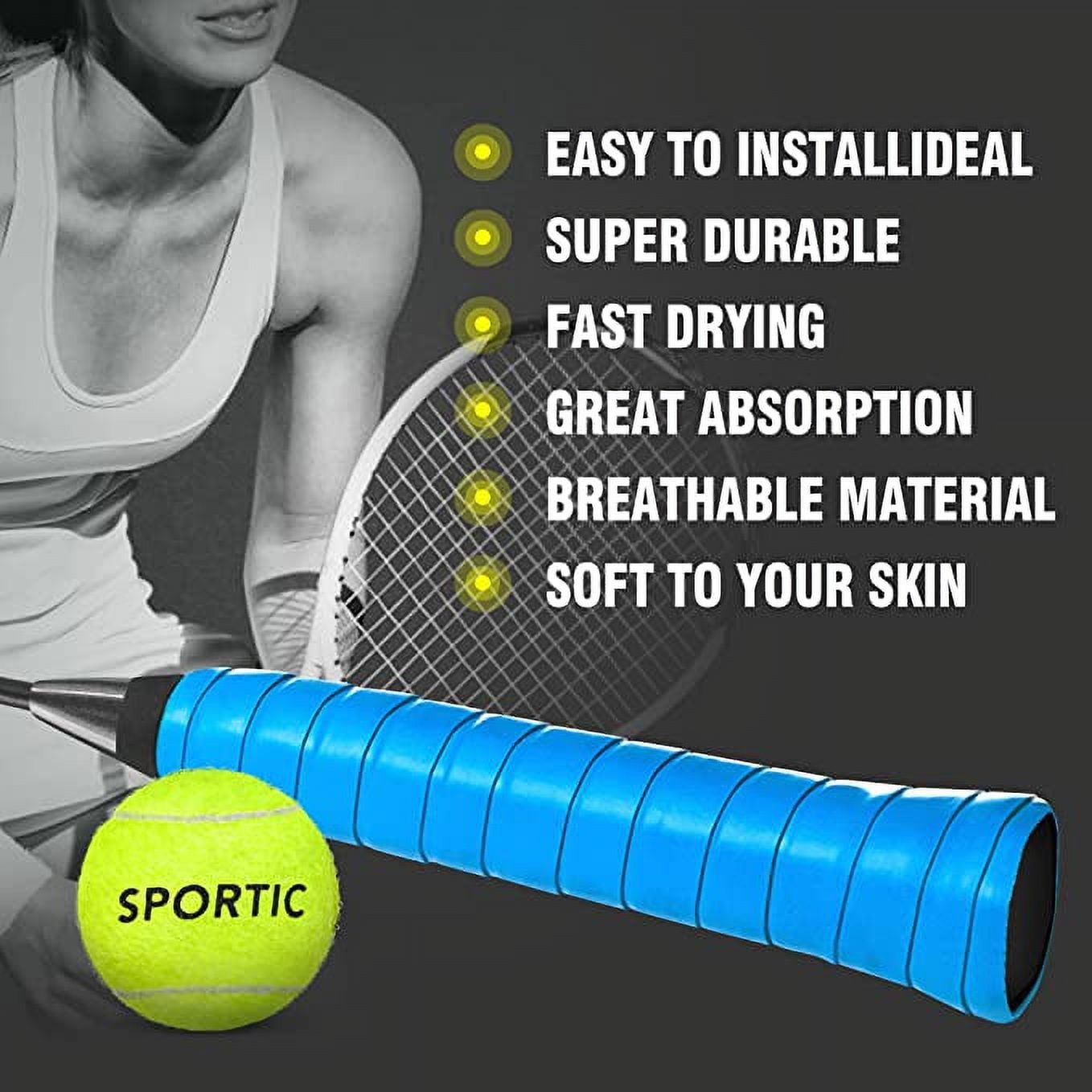 30pcs Tennis Racket Grip Tape, Overgrip Tennis Racket Grip Tape, Wrap Your Racket, Keep Your Racket Dry, Durable and Absorbent - 6 Colors