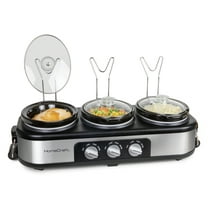 HomeCraft 1.5-Quart 3 Basins Stainless Steel Buffet Server Slow Cooker