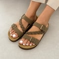 thumbnail image 4 of Cushionaire Lizzy Cork Footbed Womens Sandals - Comfortable Braided Summer Slip On Slide Sandals for Women 2025, 4 of 15