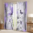 thumbnail image 2 of jejeloiu Purple Floral Daisy Blackout Curtains Set of 2 (52x84 Each),Splashing Ink Window Curtains,Cute Flower Butterfly Curtains and Drapes,Microfiber Bedroom Decorative, 2 of 6