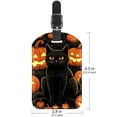 thumbnail image 6 of Square 2Pack PU Leather Halloween Black Cat Cruise Luggage Tag with Privacy Cover and Name ID Tag for Travel Handbags Backpacks Luggage Tags, 6 of 6