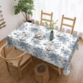 thumbnail image 2 of Blue Floral Table Cloth for Dining Tables,Washable Boho Vintage Navy Blue White Flowers Tablecloths Wildflower Tabletop Decoration Rectangle Table Cover for Kitchen,Party,Holiday, 60x84Inch, 2 of 7