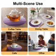 thumbnail image 2 of Purple Ombre Round 13 Inch Placemats Set of 4, Modern Abstract Art Farmhouse Striped HeatResistant Non Slip Place Mats for Dining Table, Wipeable Braided Kitchen Table Mats for Housewarming, 2 of 9