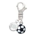 thumbnail image 2 of Delight Jewelry Resin Soccer ball - Silvertone Clip on Charm with Clear Crystal Drop, 2 of 4