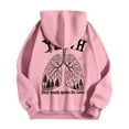 thumbnail image 4 of MHFRRA Sudadera con Capucha de Temática Cómoda para Un Jersey Informal, Ropa de Calle Suave, Ajuste Relajado, Suéter de Cuello Redondo con Diseño de Capucha Rosa, 4 of 5
