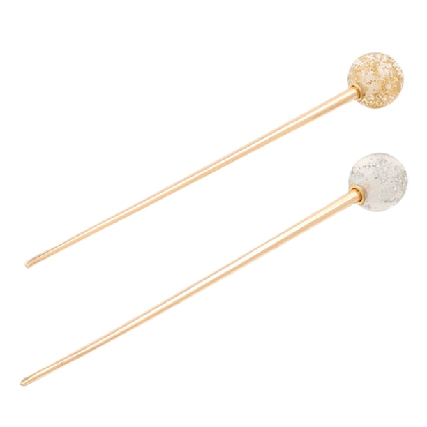 2 piezas de palillos para el cabello, palillos simples para el cabello, bolas de resina, horquillas, accesorio para el cabello para niñas