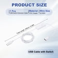 thumbnail image 2 of Uxcell 6.56ft USB Extension Cable with on OFF Switch, Inline Toggle Switch Power Cable, White, 2 of 6