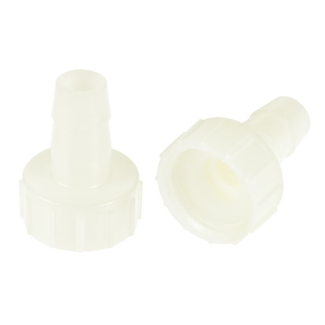 Unique Bargains ABS Hose Barb Fittings Coupler, 10mm Barb x G1/2 Female Thread, White 2Pcs