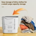 thumbnail image 4 of XGFHYJEH Laundry Basket, Freestanding Laundry Hamper, Tall Dirty Clothes Hamper with Extended Handles for Clothes Toys in the Dorm Family Indoor Bathroom Bedroom, 4 of 7