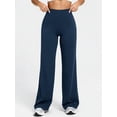 thumbnail image 5 of DENTOYOU 2 Pack Yoga Wide Leg Pants Women's Straight Leggings Bottoms High Waist Butt Lifting Pants Casual Workout Gym Leggings Black/Blue XL, 5 of 6